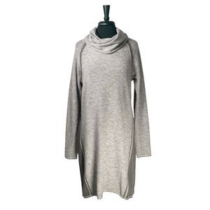 Kuhl Womens L Olive Colorblock Sweater Dress Turtleneck Knit Cozy Outdoor Travel